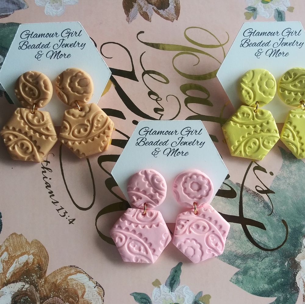 Whimsical clay earrings